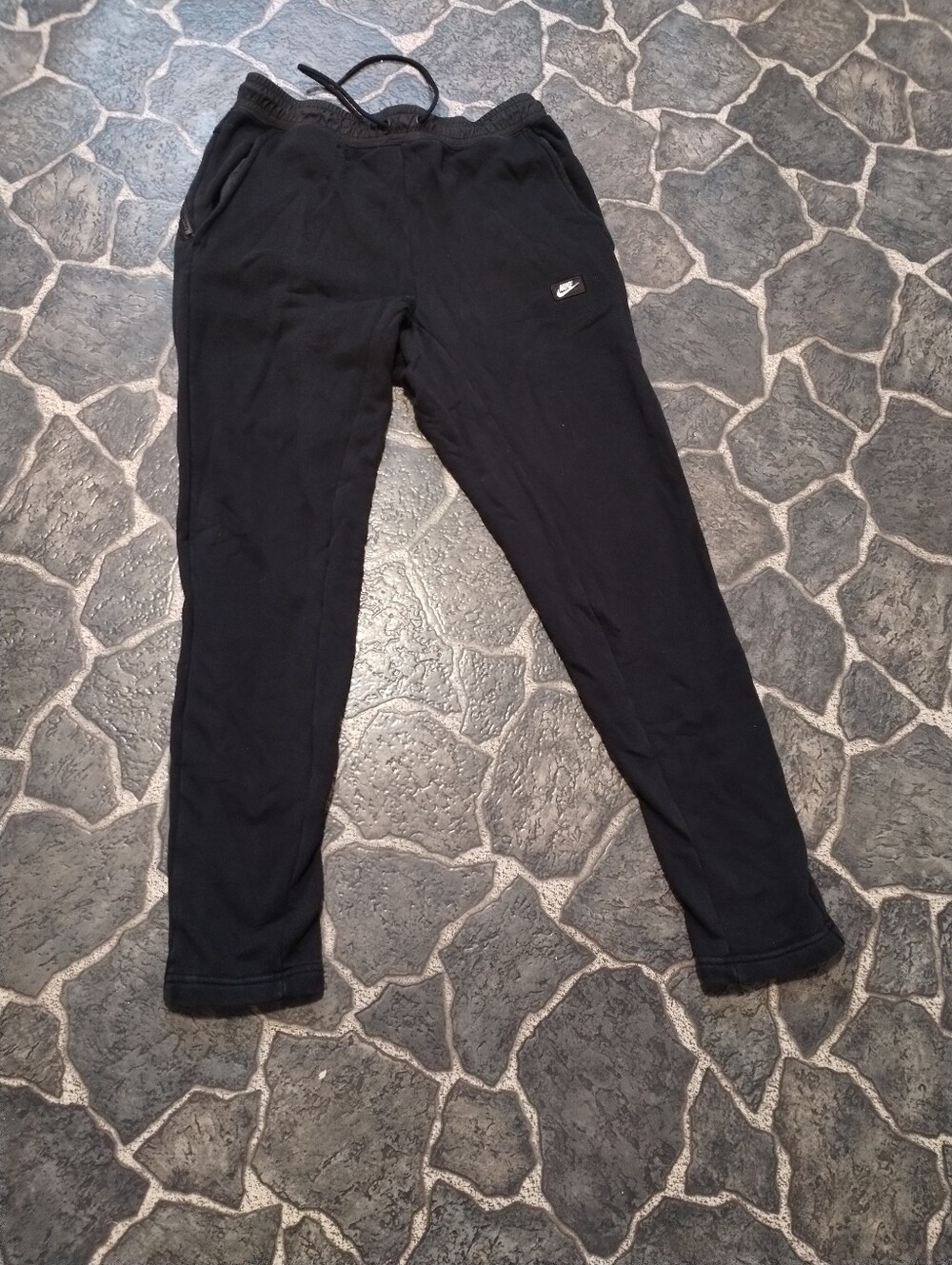 Nike Black men's zippered pockets tapered leg sweatpants Size Small VINTAGE Y2K